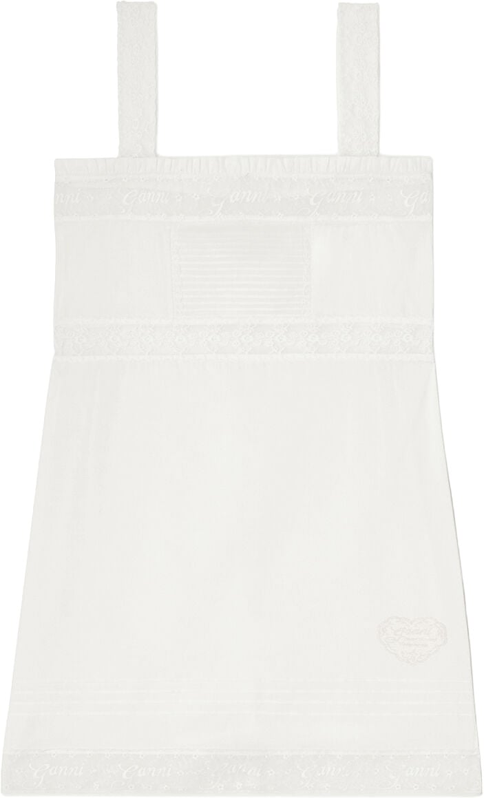 Ganni dress white cotton Wit