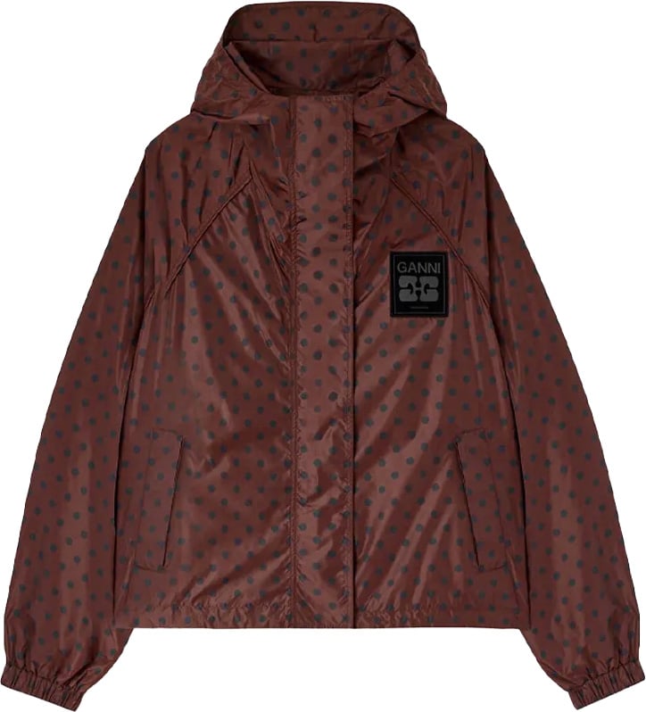 Ganni jacket brown dot Bruin