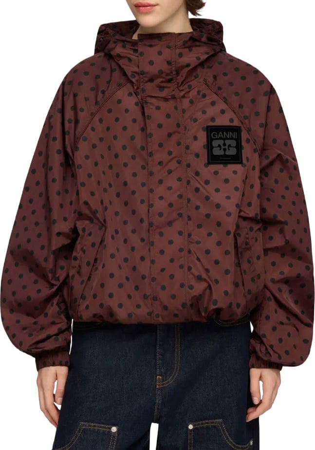 Ganni jacket brown dot Bruin
