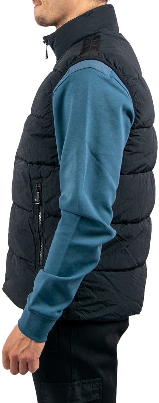Malelions Matt Crinkle Padded Vest Zwart