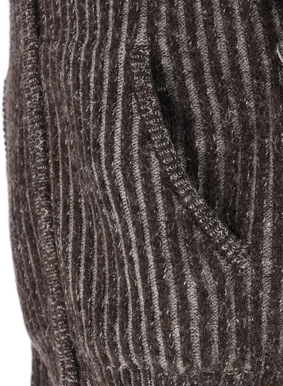 Our Legacy Grey Cropped Textured Ribbed Sweater Grijs