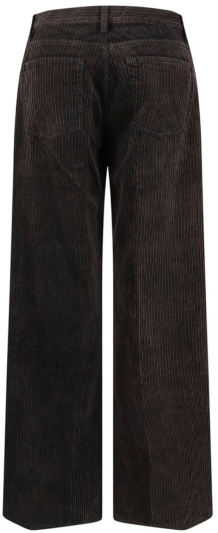 Frame Tailored Brown Trousers With Mid-Rise Waist Bruin