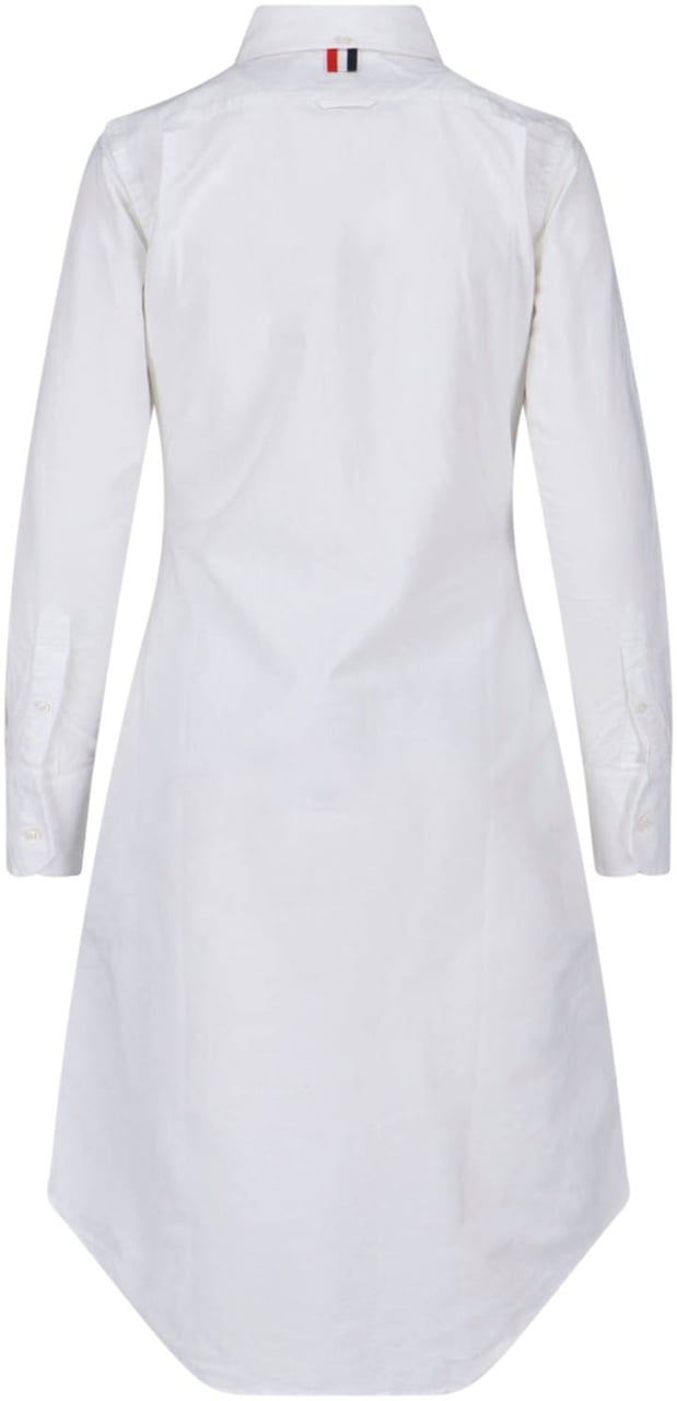 Thom Browne White Minimalist Fitted Shirt Dress Wit