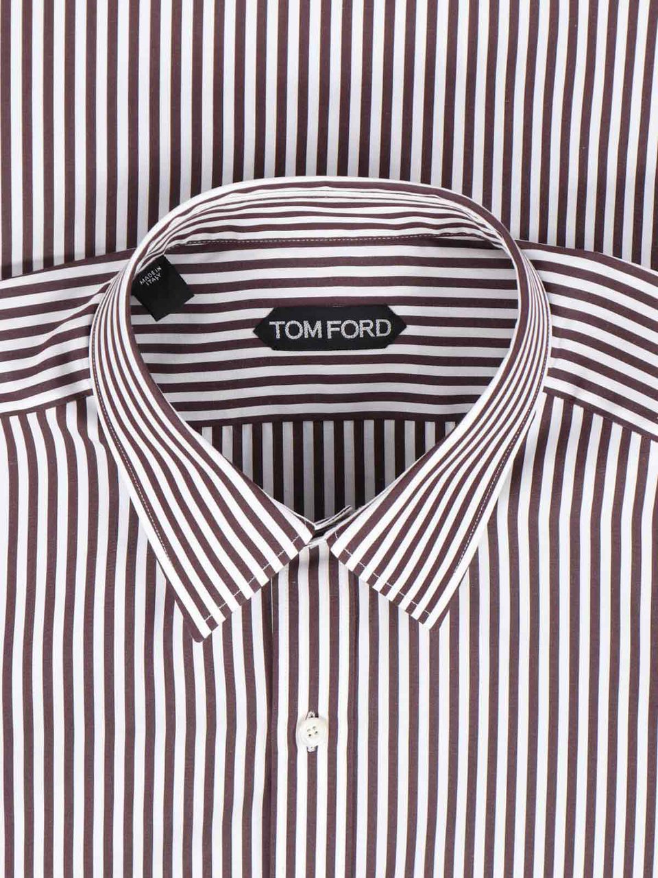 Tom Ford Tailored Shirt with Subtle Sheen – Brown Bruin