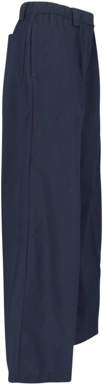 Aspesi Wide Cotton Blend Trousers – Blue Blauw