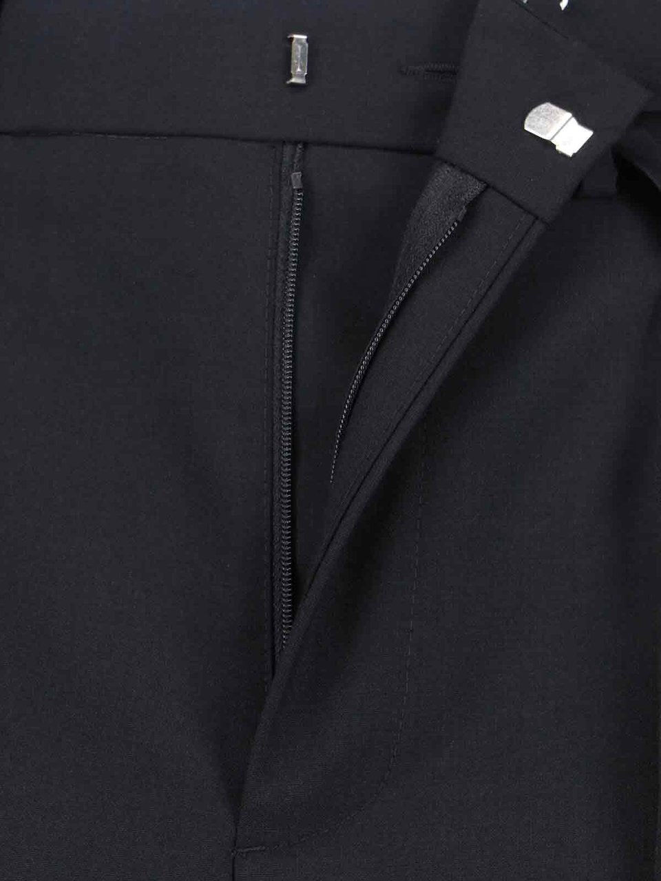 Maison Margiela Tailored Black Trousers with Front Tie Detail Zwart