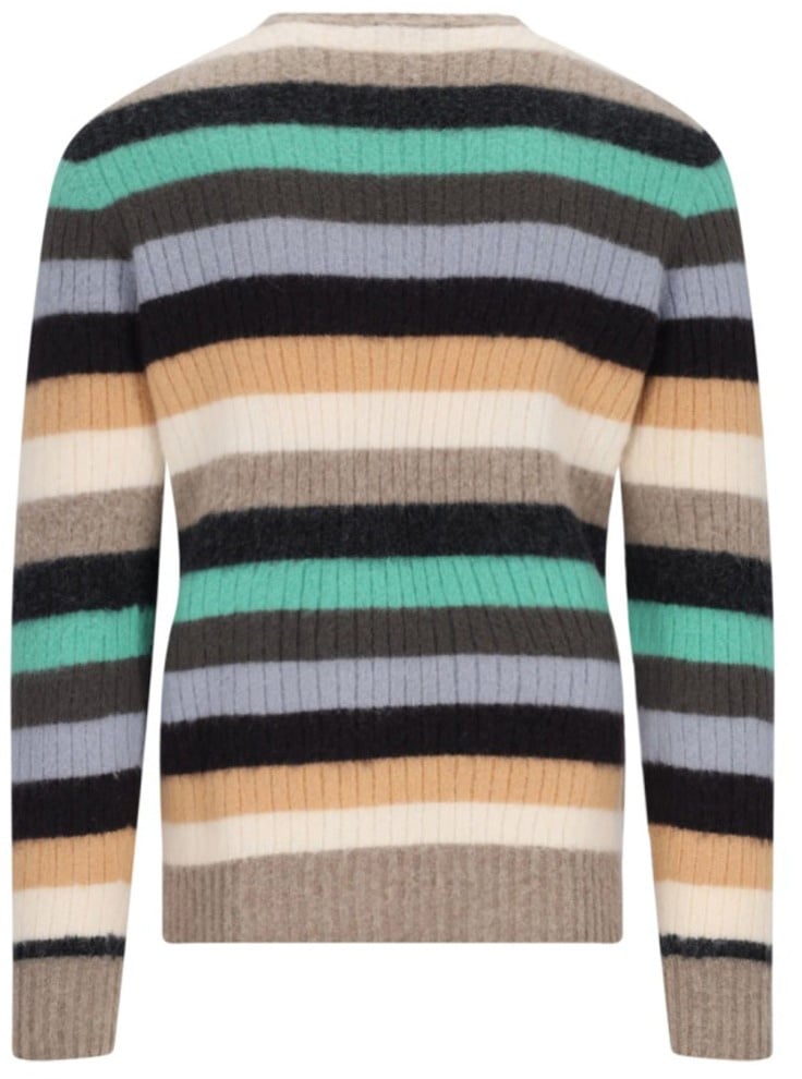 Drumohr Striped Sweater In Multicolor Wool Ribbed Design Divers