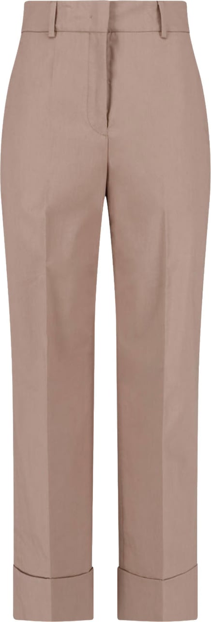 Incotex Beige Straight-Leg Tailored Cotton Trousers Neutraal