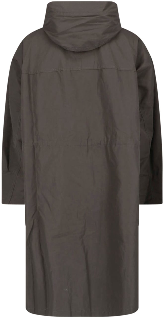 Lemaire Brown Long Straight Utilitarian Hooded Jacket Bruin