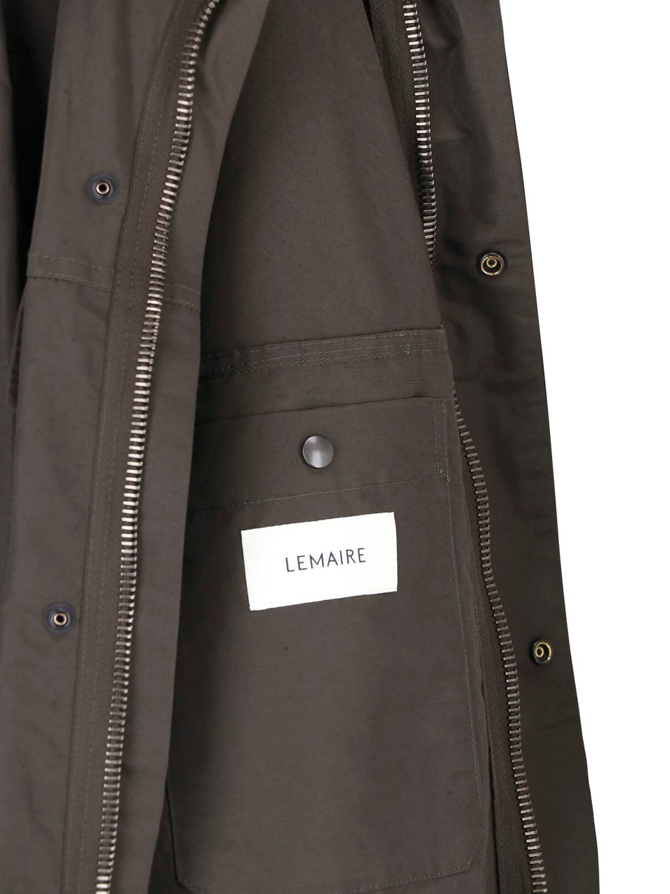 Lemaire Brown Long Straight Utilitarian Hooded Jacket Bruin