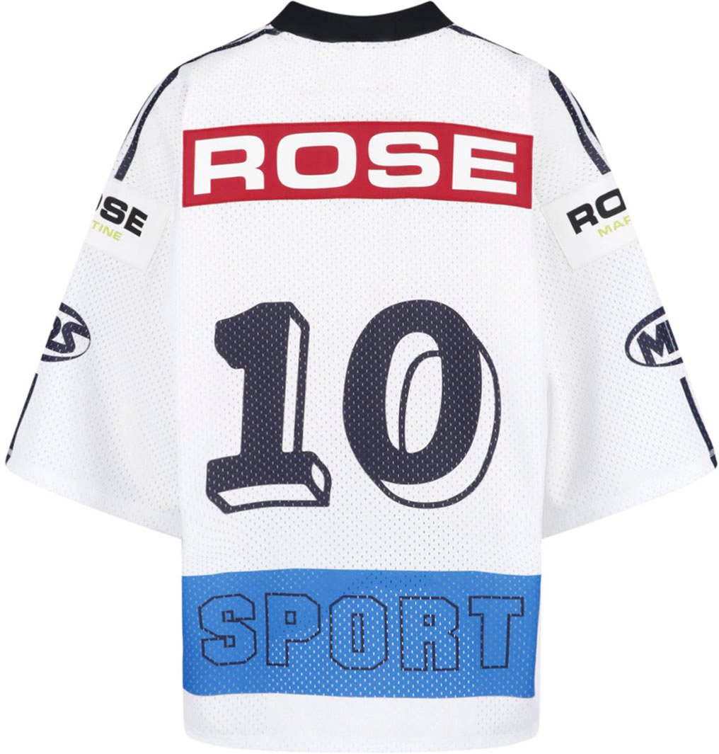 Martine Rose White Relaxed Fit Graphic Sports Jersey Wit