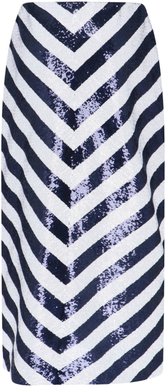 Ralph Lauren Sequin Midi Skirt – Blue & White Blauw
