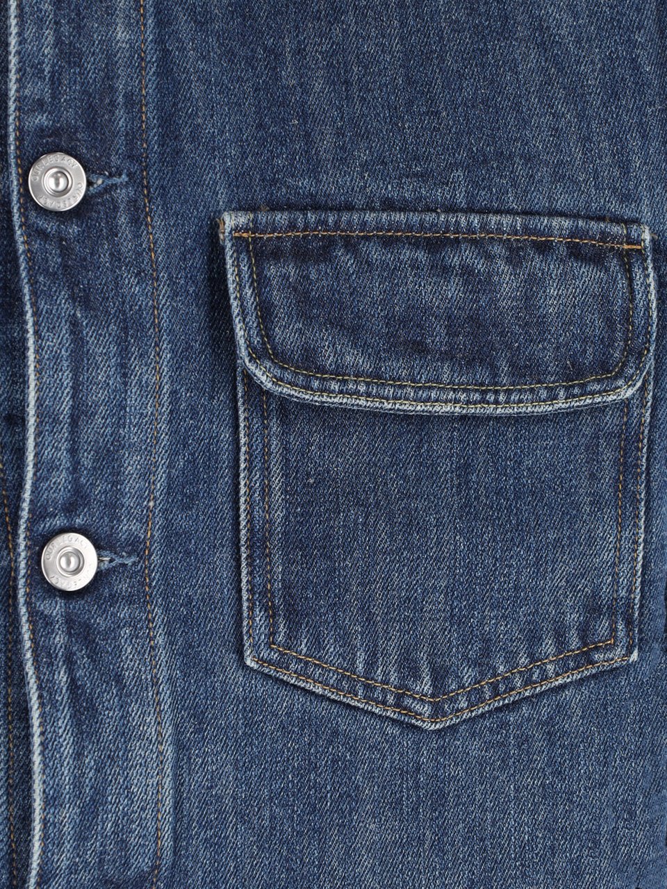 Our Legacy Blue Faded Cropped Denim Jacket Blauw