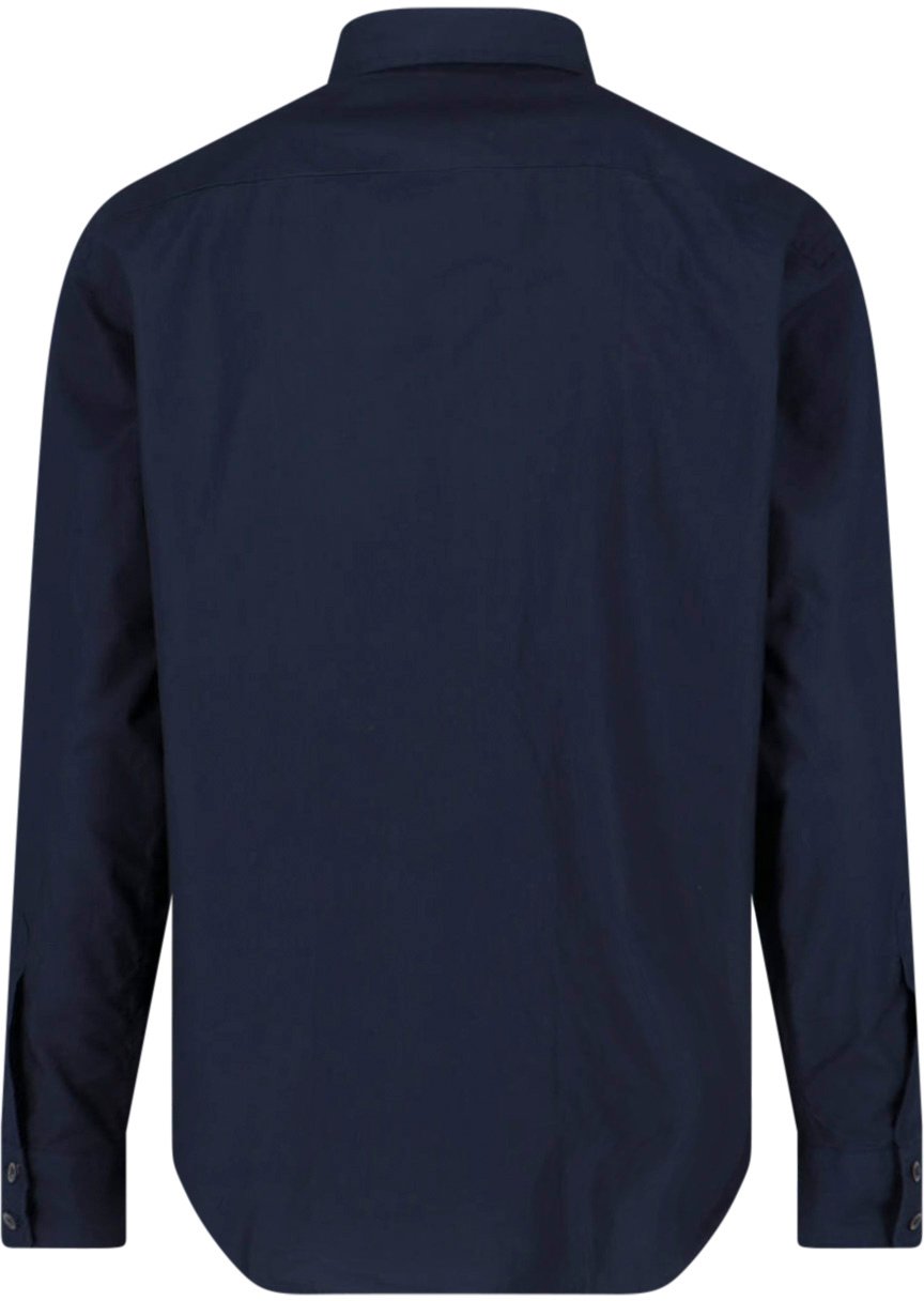 Aspesi Tailored White Shirt With Button-Down Front And Pointed Collar Blauw