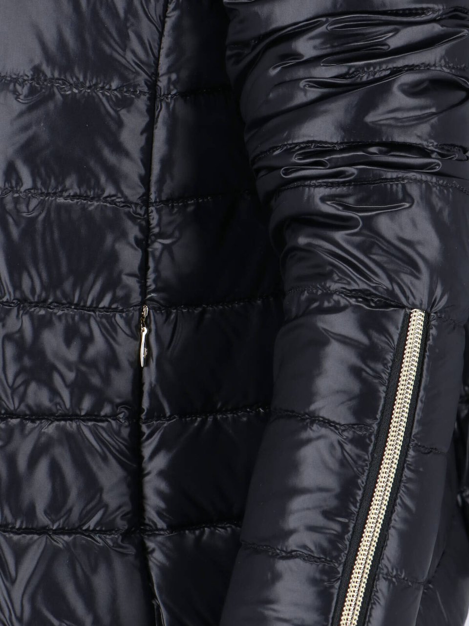 Herno Tailored Black Jacket With High Collar And Zipper Closure Zwart
