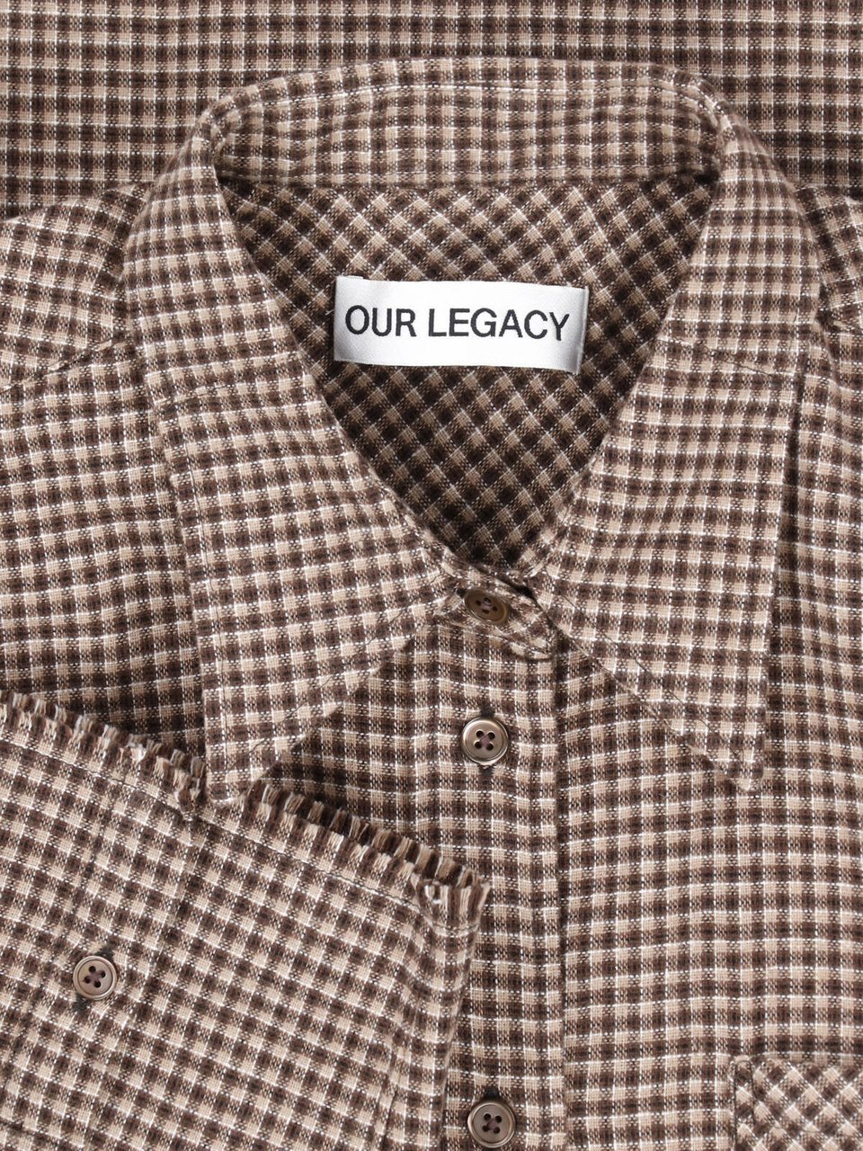 Our Legacy Brown Checkered Classic Collar Shirt Bruin