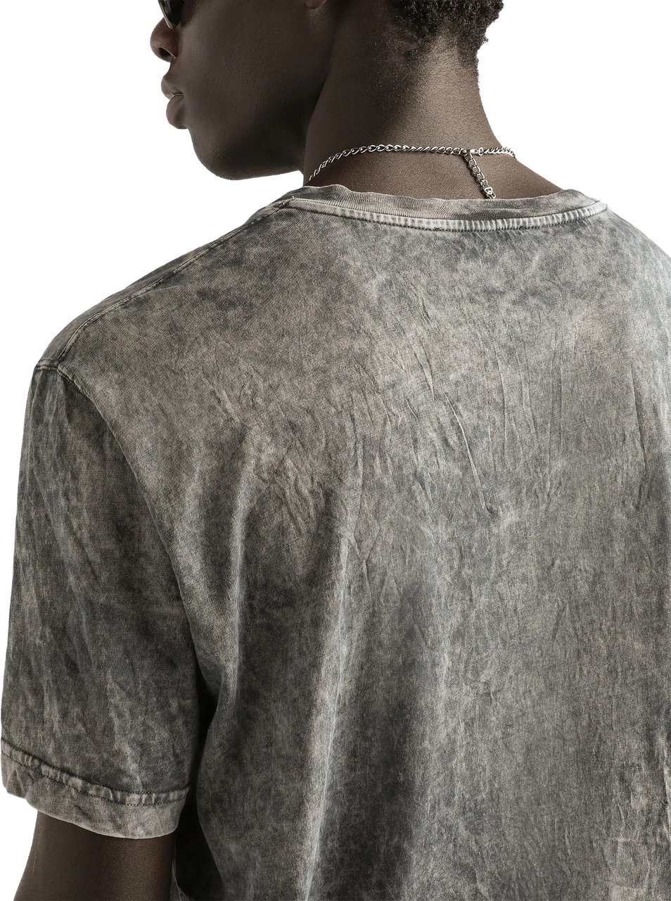Dolce & Gabbana Washed Textured Cotton Layered Graphic T-Shirt Grijs