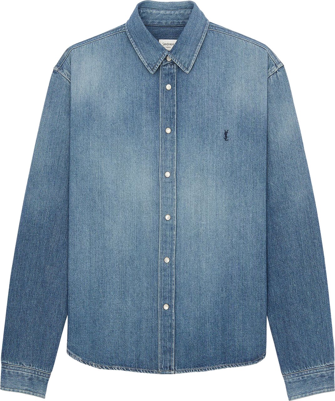 Saint Laurent Light Blue Jeans Denim Shirt Blauw