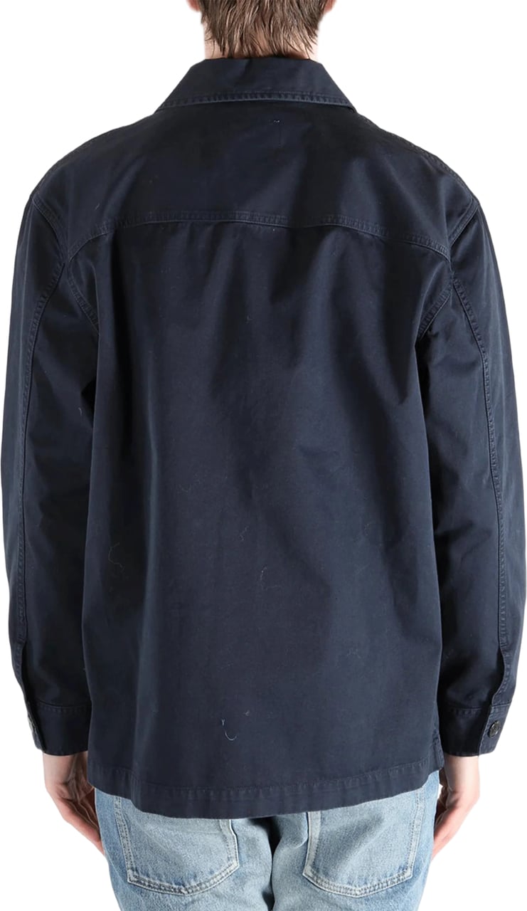 Saint Laurent Midnight Blue Cassandre Boxy Overshirt Zwart