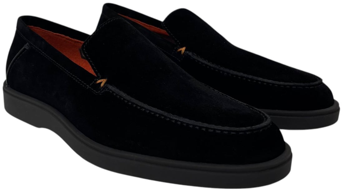 Santoni Drain Detroit Gomma New Smoke Zwart