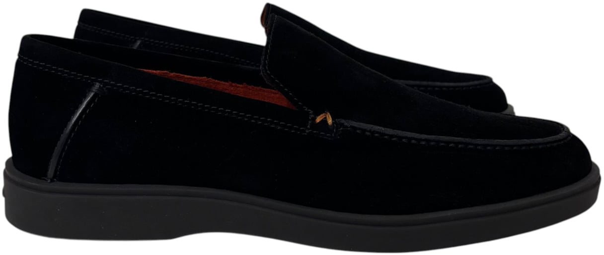 Santoni Drain Detroit Gomma New Smoke Zwart