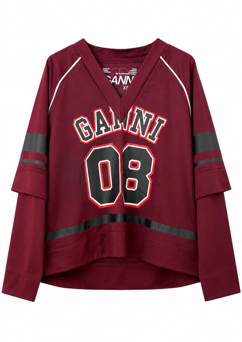Ganni top bordeaux Rood