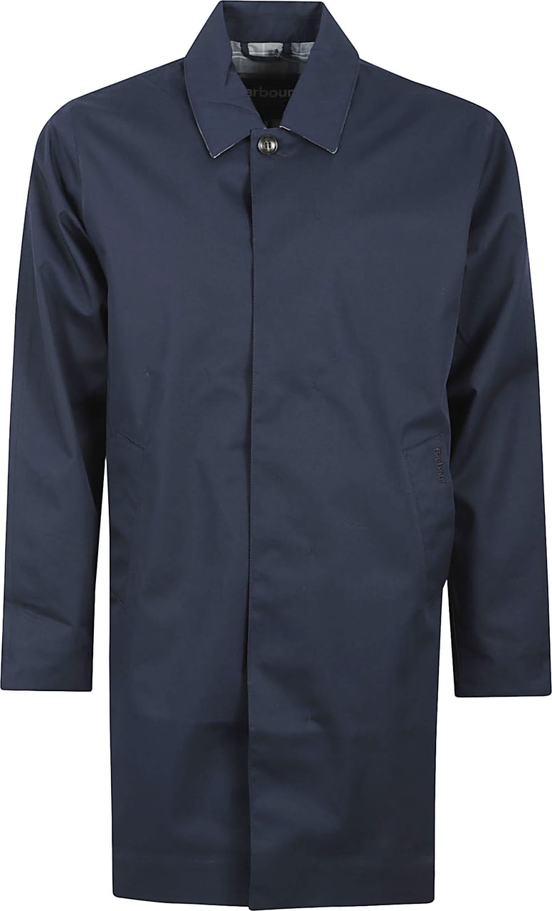 Barbour Mid-Length Waterproof Mac Jacket with Tartan Lining Zwart
