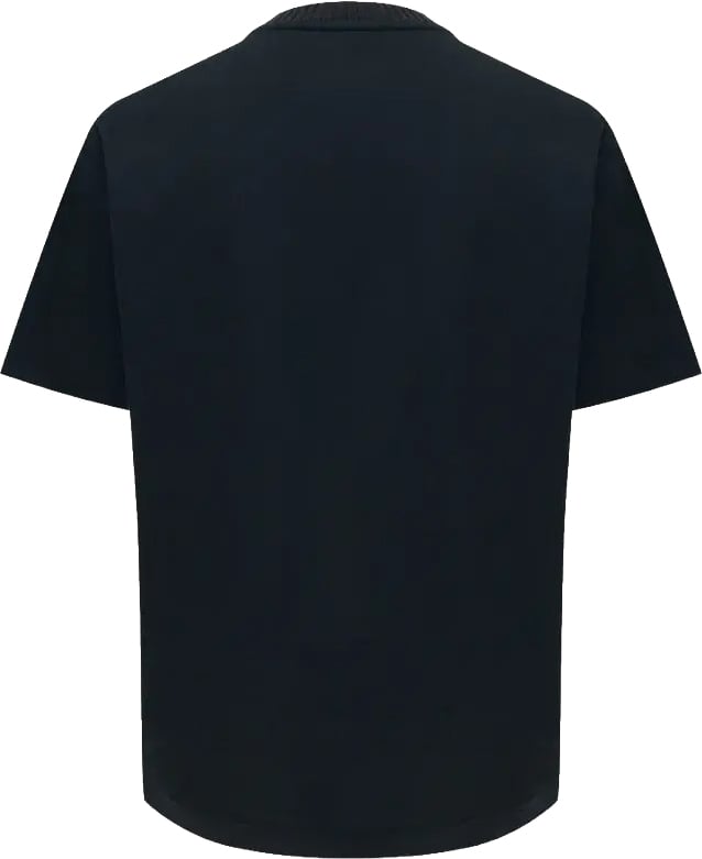 Genti Embroidered Logo Tee Black Zwart
