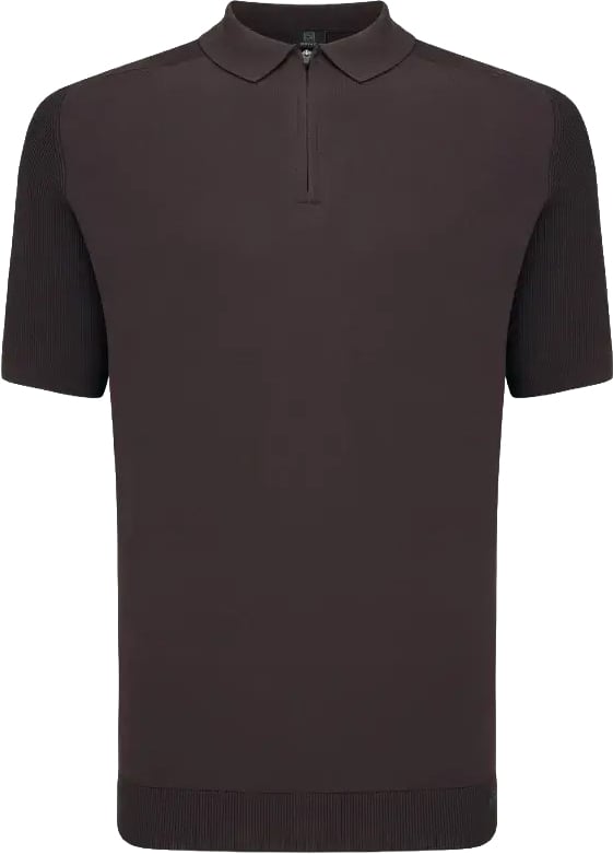 Genti Polo Half Zip Bordeaux Rood
