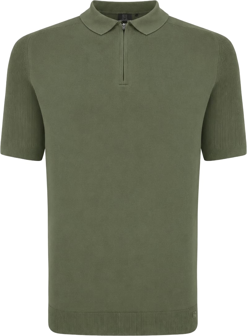 Genti Polo Half Zip Green Groen