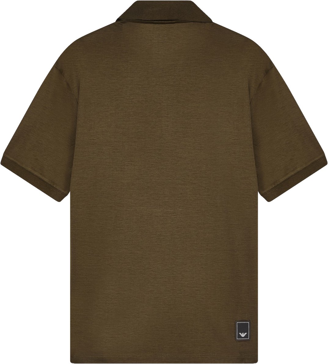 Emporio Armani Travel Lyocell Zip Polo Green Groen