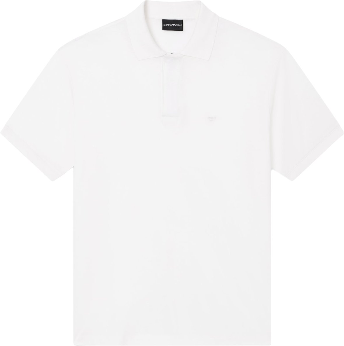 Emporio Armani Travel Lyocell Zip Polo White Wit