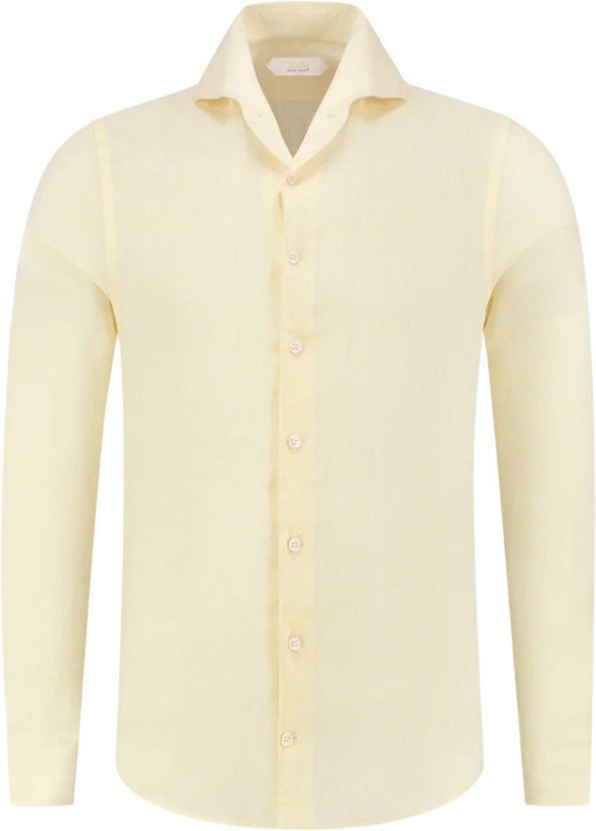 Aurélien Linen Shirt C Light Yellow Geel