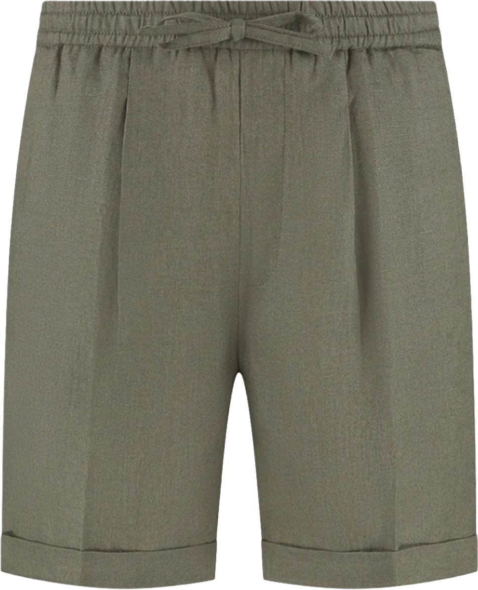 Aurélien Linen Shorts C Olive Groen