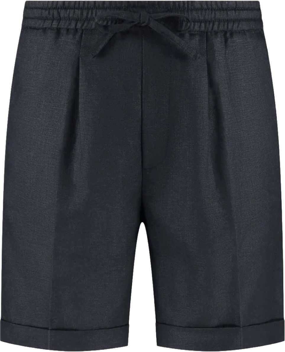 Aurélien Linen Shorts C Navy Blauw