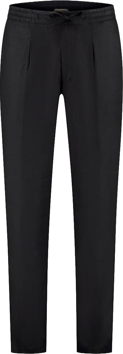 Aurélien Linen Trousers C Black Zwart