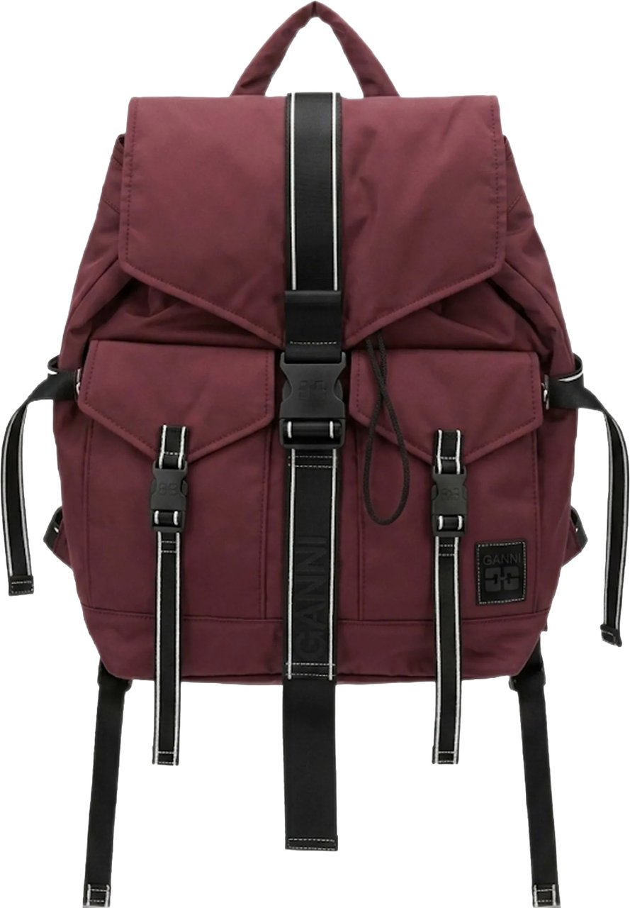 Ganni backpack bordeaux Rood
