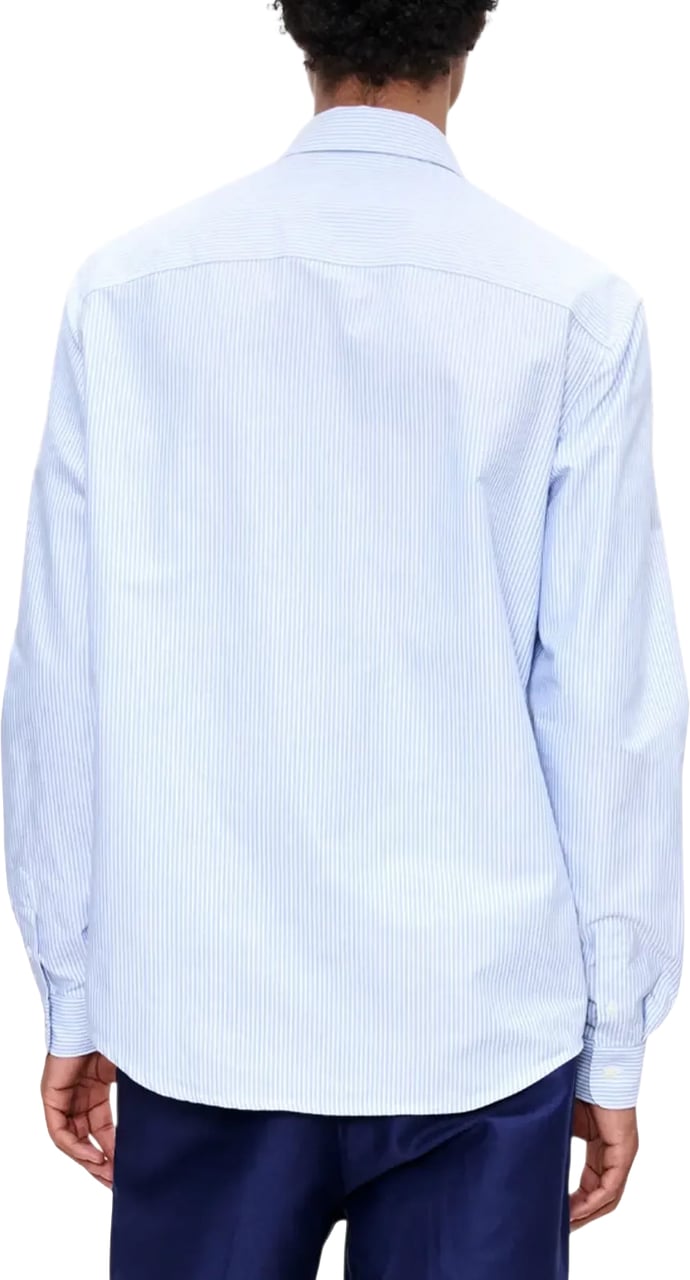 A.P.C. oxford shirt streep wit blauw Blauw