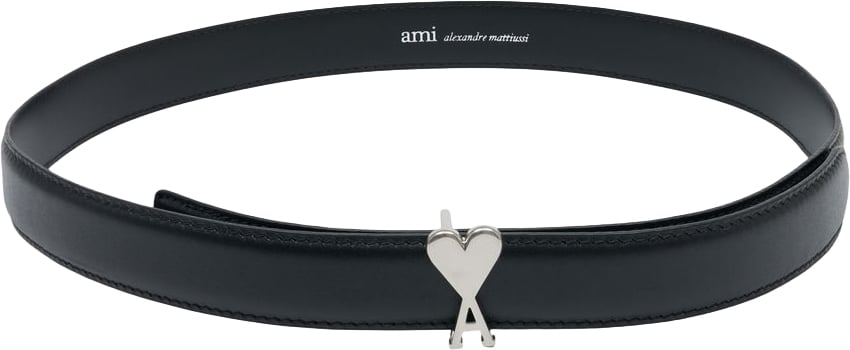 AMI Paris belt zwart logo Zwart