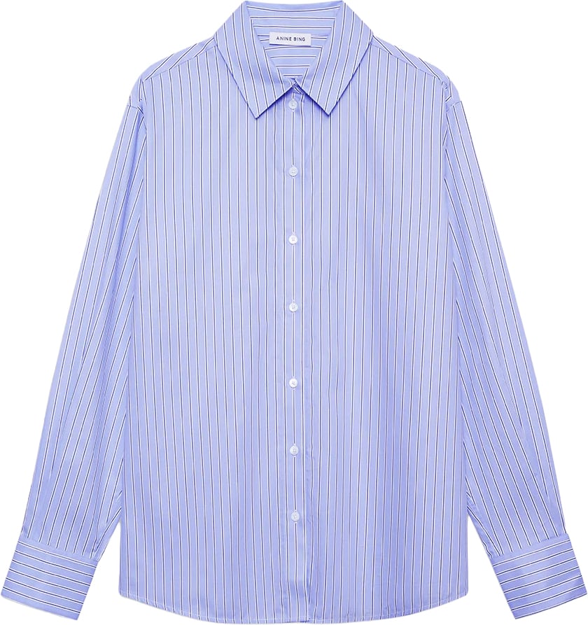 Anine Bing shirt blue stripe essie Blauw