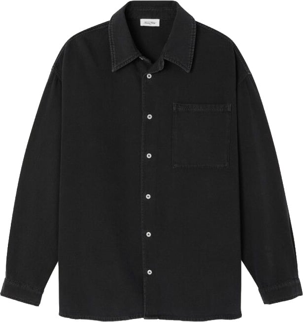 American Vintage shirt black logo Zwart