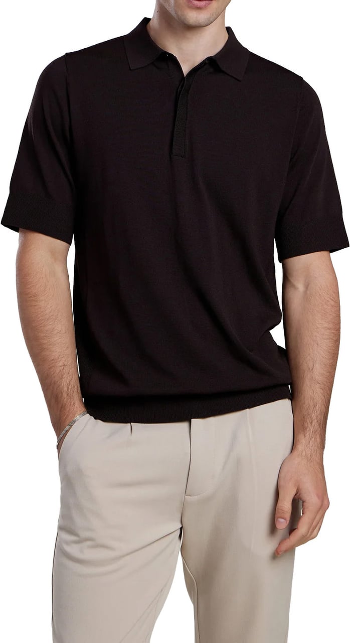 Aeden Nickos Knit Polo Ganache Bruin
