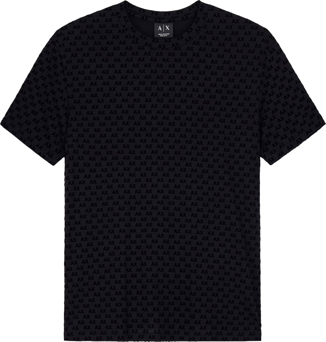 Armani Exchange T-shirt Black Allover logo Zwart