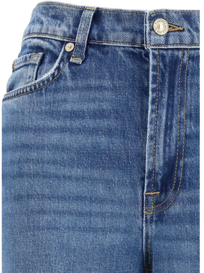 7 For All Mankind 7FOR Blue Cotton Flared Jeans Blauw