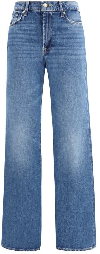 7 For All Mankind 7FOR Blue Cotton Flared Jeans Blauw