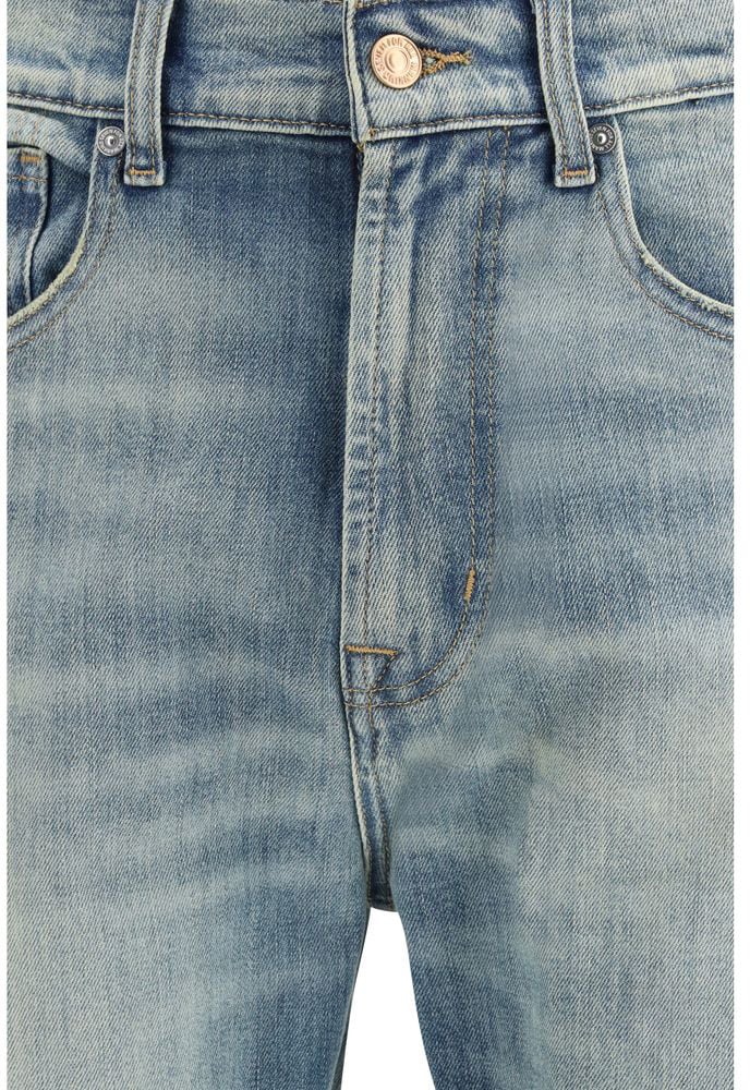 7 For All Mankind 7FOR Blue Cotton Relaxed Fit Jeans Blauw