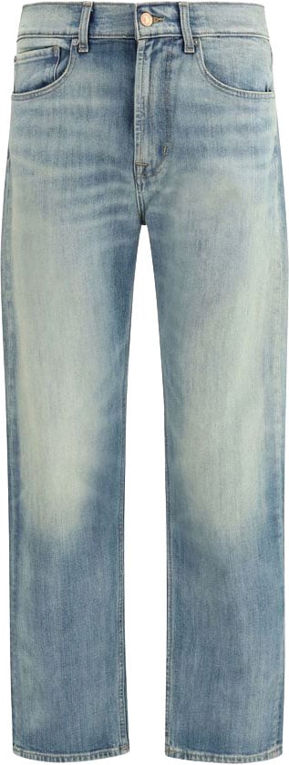 7 For All Mankind 7FOR Blue Cotton Relaxed Fit Jeans Blauw