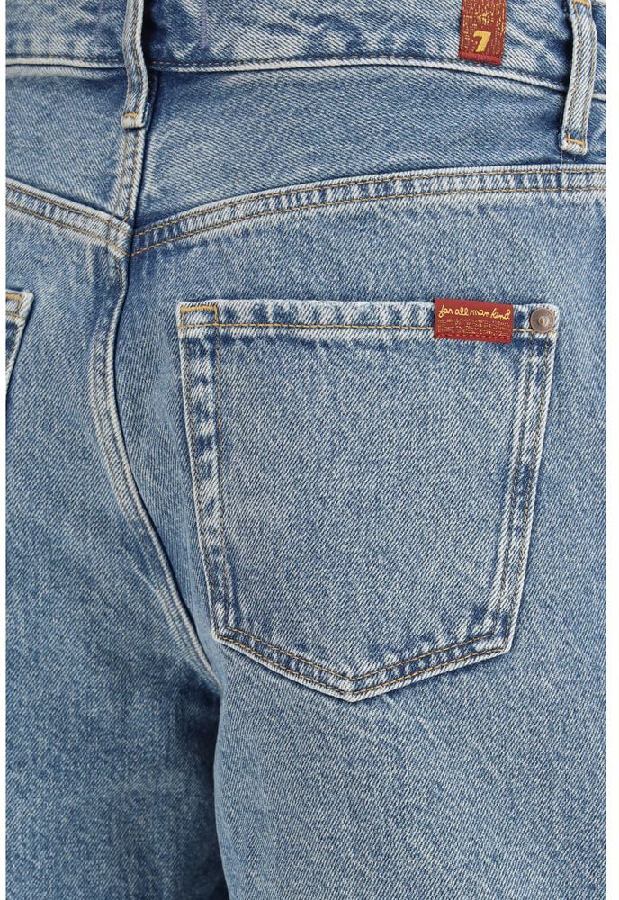 7 For All Mankind 7FOR Blue Cotton Bermuda Shorts Blauw