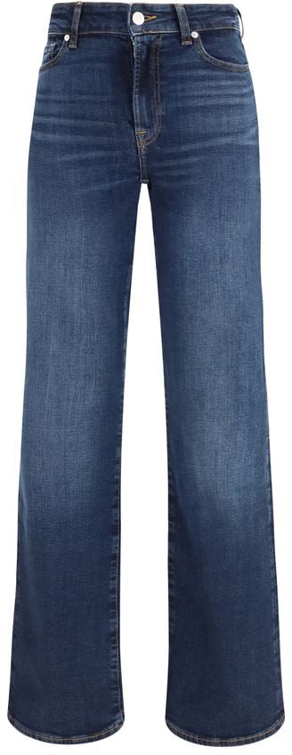 7 For All Mankind 7FOR Blue Cotton Bootcut Jeans Blauw