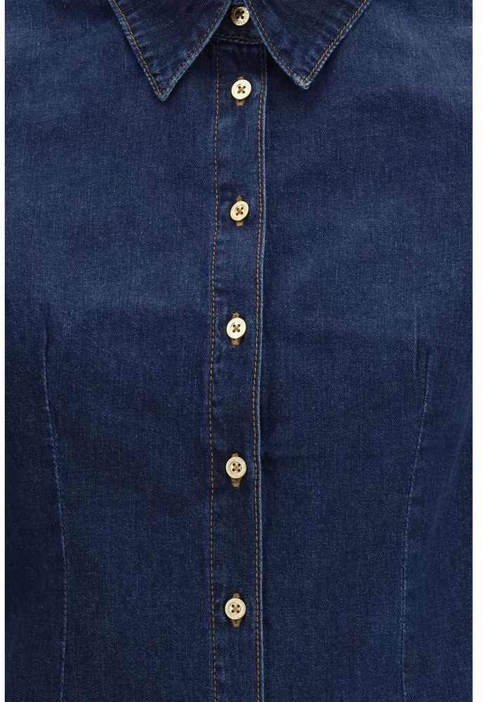 7 For All Mankind Indigo Soul Shaped Denim Shirt Zwart